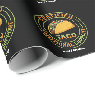 Papel De Regalo Taco de Apoyo Emocional Certificado Comida Diverti