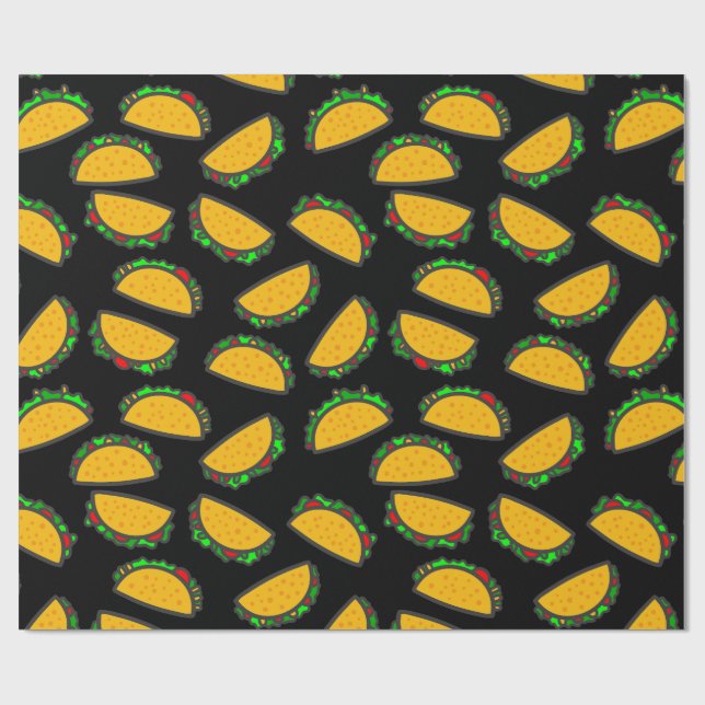 Papel De Regalo taco negro texmex tuardo comida mexicana (Superficie plana)