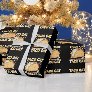 Papel De Regalo Tacocat deletreado al revés Taco Cat Mexicano