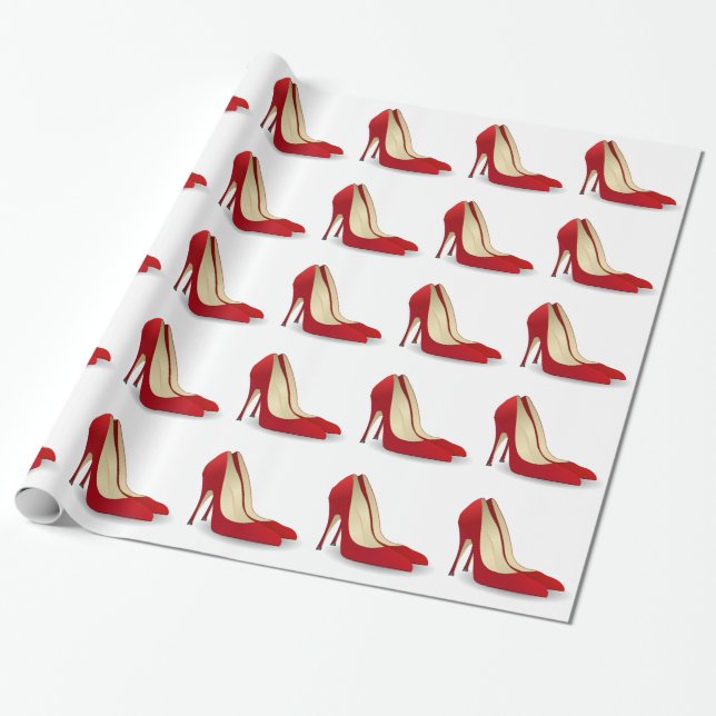 Papel De Regalo Tacones altos rojos (Desenrollado)