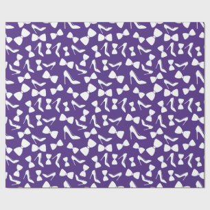 Papel De Regalo Tacones altos y corbatín de día de boda Morado sin