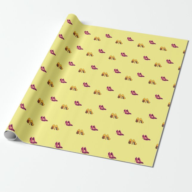 Papel De Regalo tacones rojos y amarillos (Desenrollado)