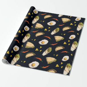 Papel De Regalo Tacos Burrito Nachos Gastronomía Mexicana Regalo 