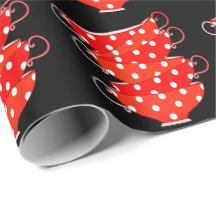 Tacup vintage blanco rojo polka punto whimsical