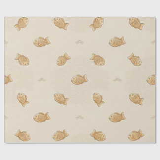 Papel de regalo Taiyaki japonés y Seigaiha