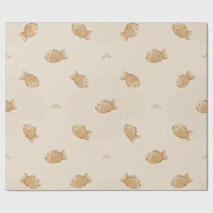 Papel de regalo Taiyaki & Seigaiha japonés