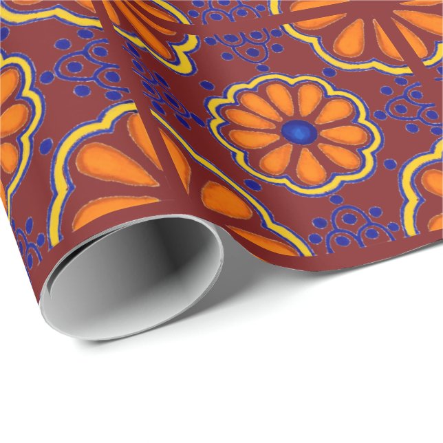 Papel De Regalo Talavera Tile (Esquina del rollo)