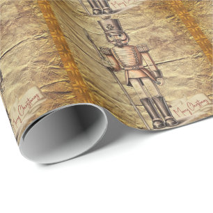 Papel De Regalo Tan Bronze Art Rust Nutcracker