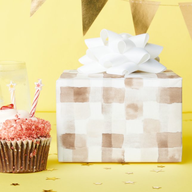 Papel De Regalo Tan Brown Cream Stripes (Fiesta de cumpleaños )