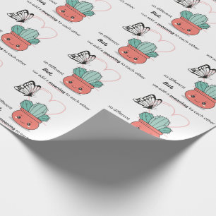 Papel De Regalo Tan Diferente, Perfecto Juntos - Pareja De Amor Cu