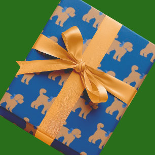 Papel De Regalo Tan Doodle Doodle Dog Royal Blue