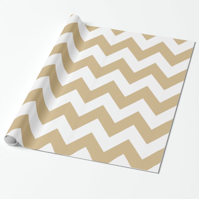 Papel De Regalo Tan Neutral Chevrons (Desenrollado)