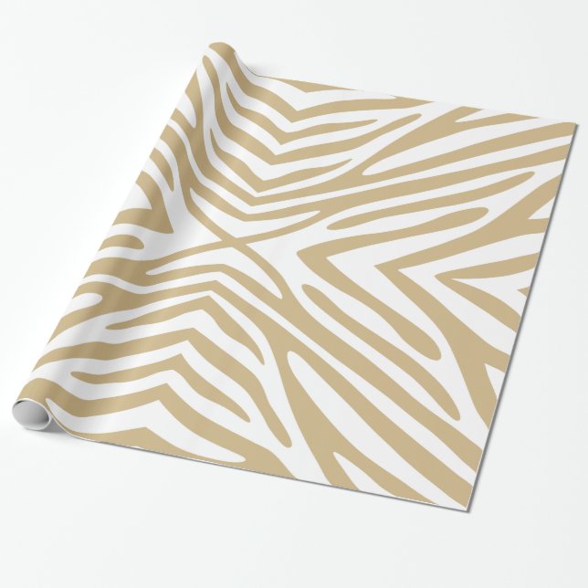 Papel De Regalo Tan Neutral Zebra (Desenrollado)