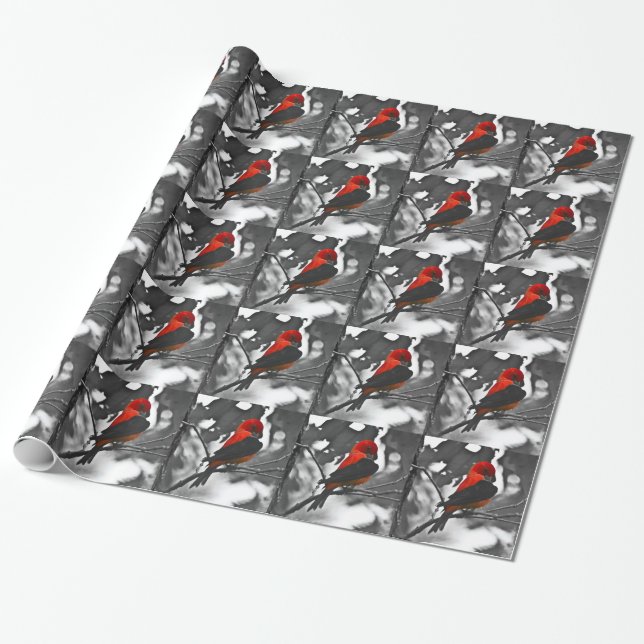 Papel De Regalo Tángara Escarlata macho (Desenrollado)
