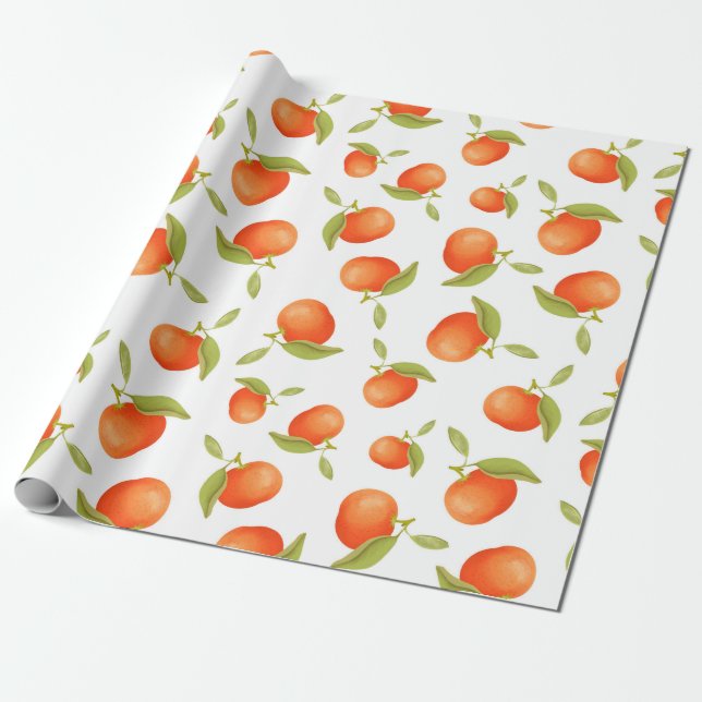 Papel De Regalo Tangerinas (Desenrollado)