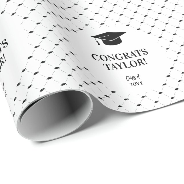 Papel De Regalo Tapa de Graduación Elegante Personalizada (Esquina del rollo)