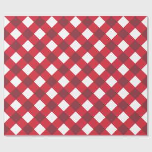 Papel De Regalo Tapado De Búfalo Rojo Y Blanco