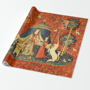 Papel De Regalo Tapestries de Unicorn Lady Legend Medieval