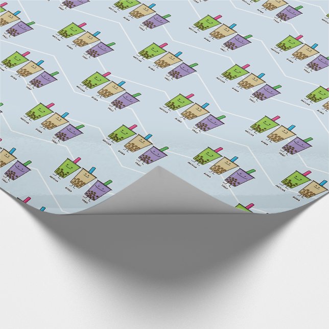 Papel De Regalo Tapioca del taro de la leche de la bebida del (Esquina)