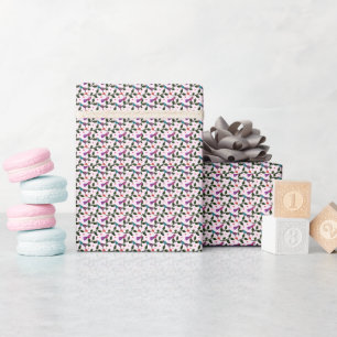 Papel De Regalo Tapiz de Patrón Continuo Floral de Ave Colorida