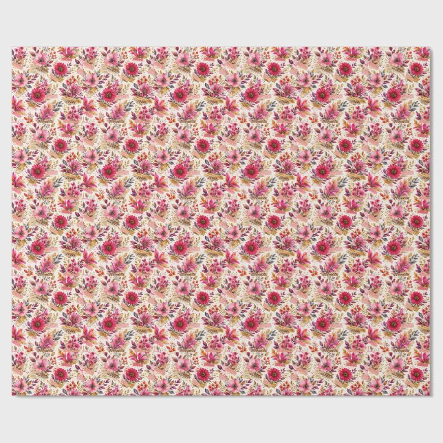 Papel De Regalo Tapiz del Jardín Rosado (Superficie plana)