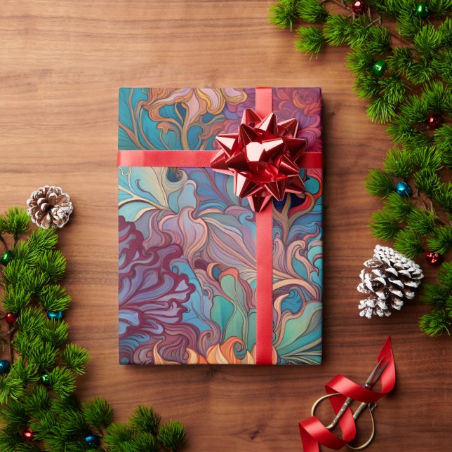 Papel De Regalo Tapiz floral de Dahlia (Regalo de vacaciones)
