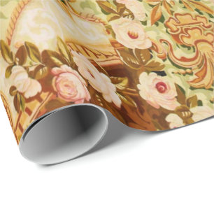 Papel De Regalo Tapiz francés de rosas florales victorianas barroc