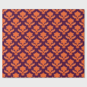 Papel De Regalo Tapiz Francés Naranja Borgoña
