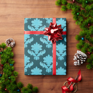 Papel De Regalo Tapiz Francés Turquesa y Verde Oscuro