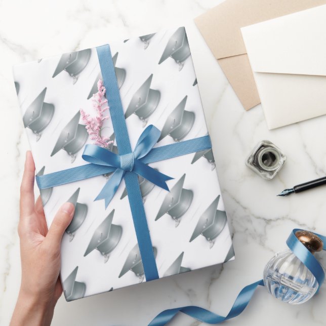 Papel De Regalo Tapón de graduación plateado (Regalar)