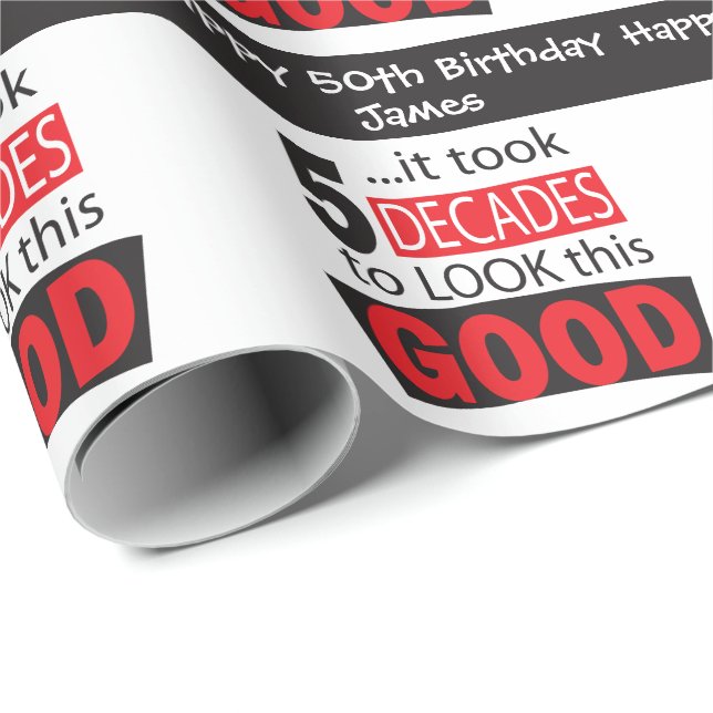 Papel De Regalo Tardó 5 décadas para mirar este buen cumpleaños (Esquina del rollo)