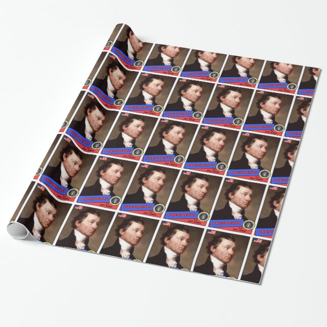 Papel De Regalo Tarjeta de béisbol de James Monroe (Desenrollado)