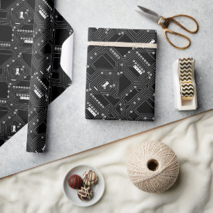 Papel De Regalo Tarjeta de circuito del Guay blanco retro