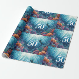 Papel De Regalo Tarjeta de cumpleaños submarina para 50 cumpleaños