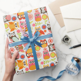 Papel De Regalo Tarjeta de Invitación de Cumpleaños de Búho Adorab