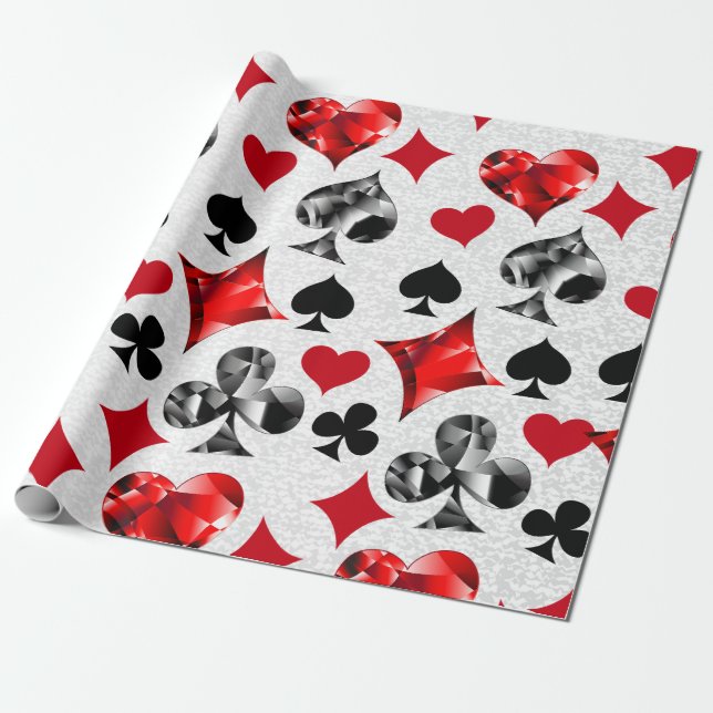 Papel De Regalo Tarjeta de juego de jugador de póquer se adapta a  (Desenrollado)
