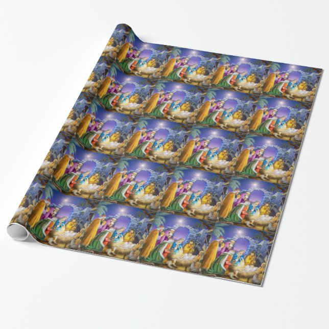 Papel De Regalo Tarjeta de Navidad cristiana (Desenrollado)