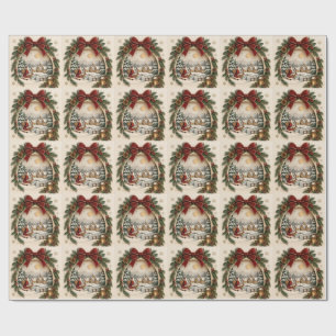 Papel De Regalo Tarjeta de Navidad pastel, Santa Claus y nieve