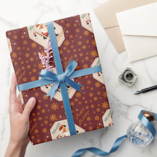 Papel De Regalo Tarjeta de navidades de Santa Claus con caña de ca