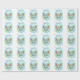 Papel De Regalo Tarjeta de Pascua de Acuarela Feliz