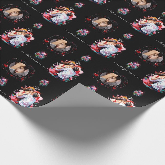 Papel De Regalo tarjeta de vacaciones suave de los amantes (Esquina)