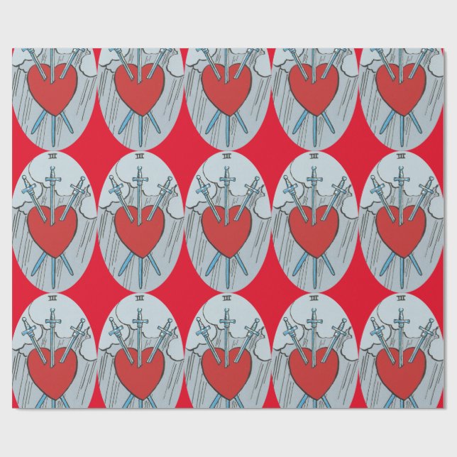 Papel De Regalo Tarjeta Tarot 3 Espadas Thunder_Cove (Superficie plana)