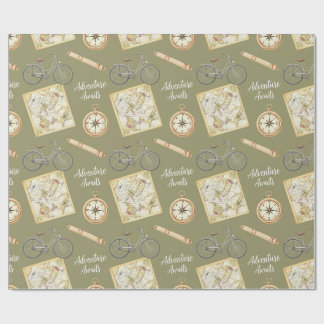 Papel De Regalo Tarjetas, brújulas y bicicletas de Natasha Us