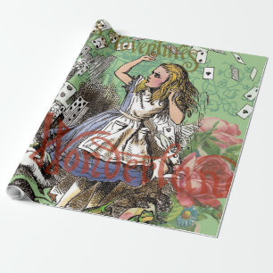 Papel De Regalo tarjetas de aventura de alice en el país de las ma
