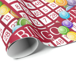 Papel De Regalo Tarjetas De Bingo Y Bolas De Bingo Impresión Grand