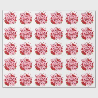 Papel De Regalo Tarjetas de juego antiguas Corazones San Valentín 