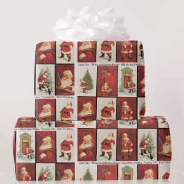 Papel De Regalo Tarjetas de Navidades antiguos Papá Noel Personali