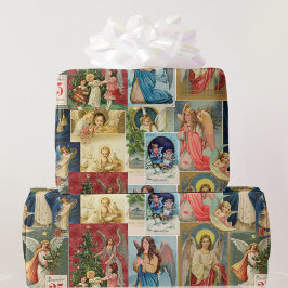 Papel De Regalo Tarjetas de Navidades muy antiguas con collaraje d