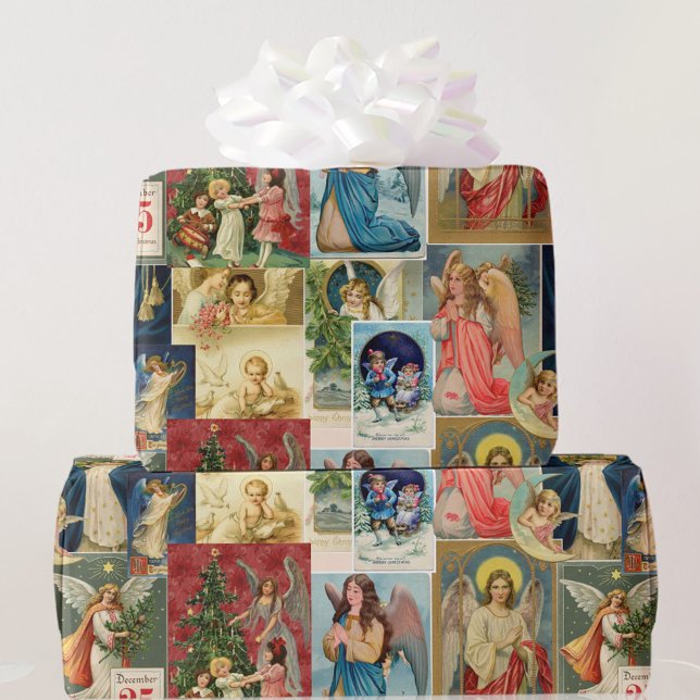 Papel De Regalo Tarjetas de Navidades muy antiguas con collaraje d (Subido por el creador)