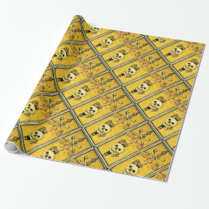 PAPEL DE REGALO TAROTES DE RENACIMIENTO ANTIGUO, ACE DE ESPALDAS